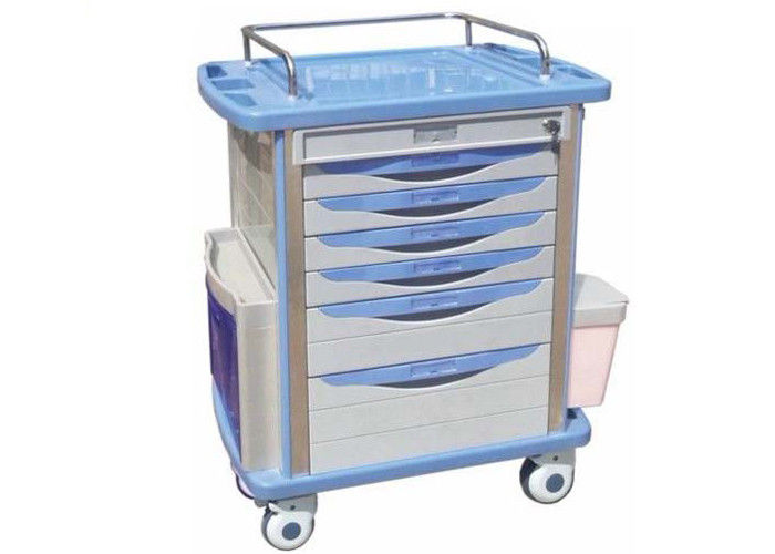 Multi-Function Hospital Nursing Equipment ABS Medicine Trolley Cart With Drawers , Lock (ALS-MT134)